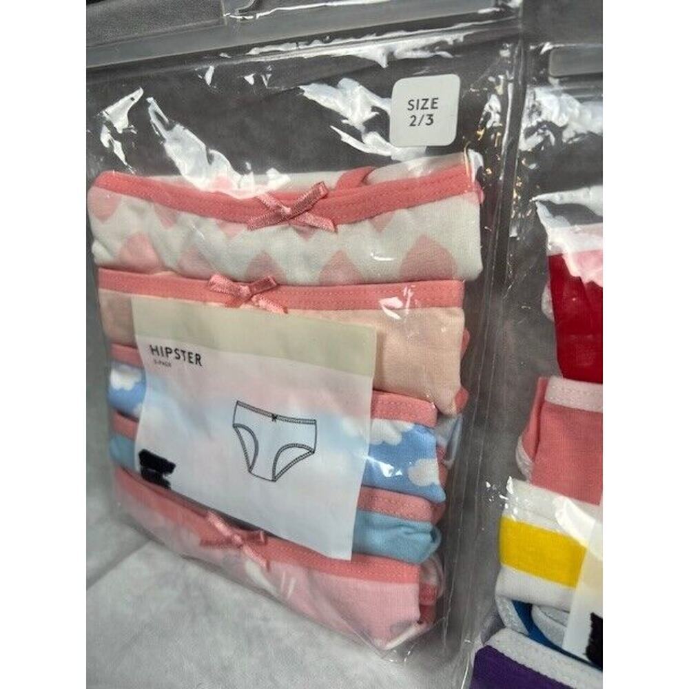 Nordstrom 5 Pack Hipster Underwear Girls Size 2 / 3 Multicolor NEW 2 PACK of 5 - Picture 4 of 5